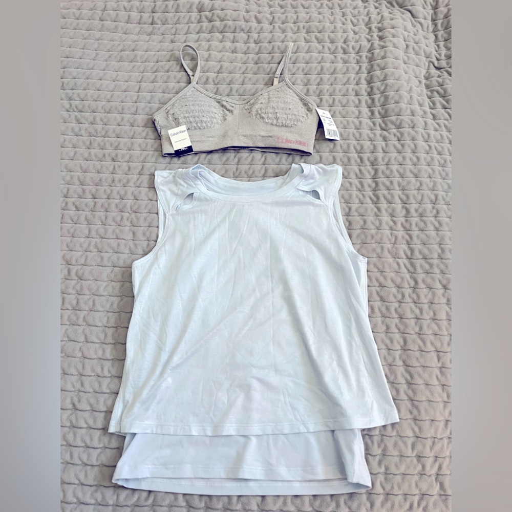 Girls Athleta top and Calvin Klein bra!